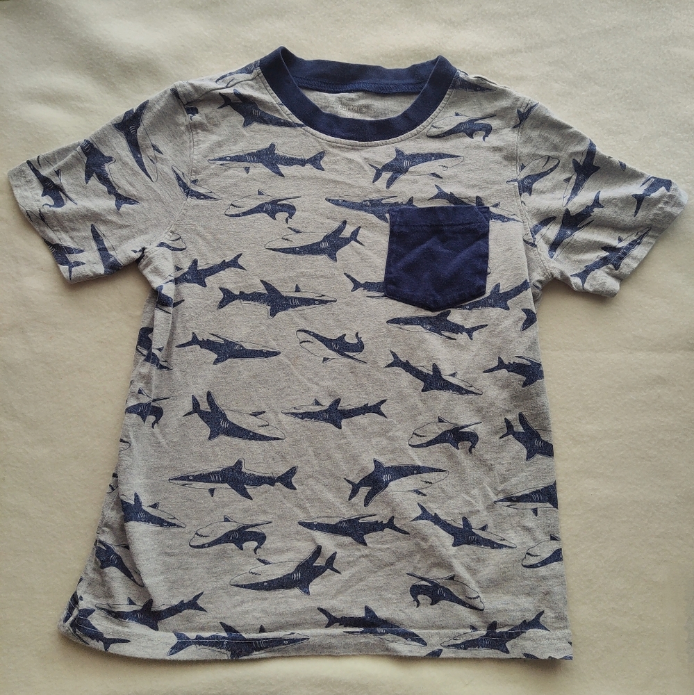 Carter's Pocketed Shark Tee Shirt Size 7